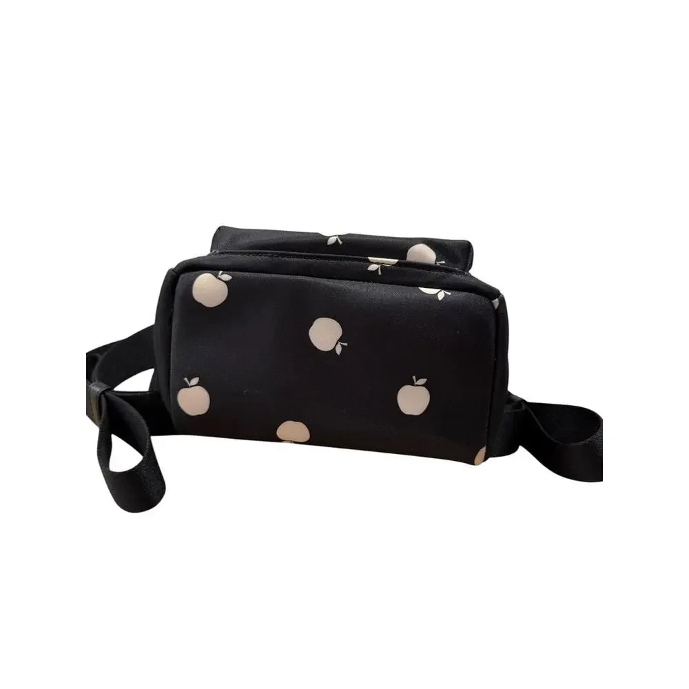 Kate Spade Chelsea The Little Mini Black Nylon Apple Backpack Bag